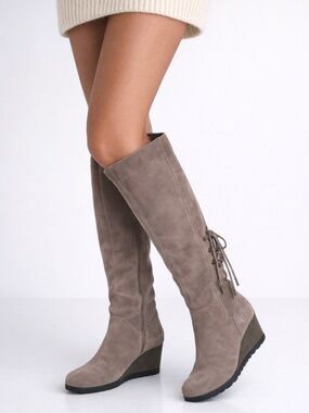 UGG Tall Suede Over-the-Knee Boots in Taupe Gray